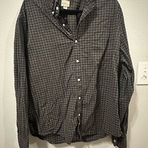 J. Crew Black and White Checkered Casual Shirt
